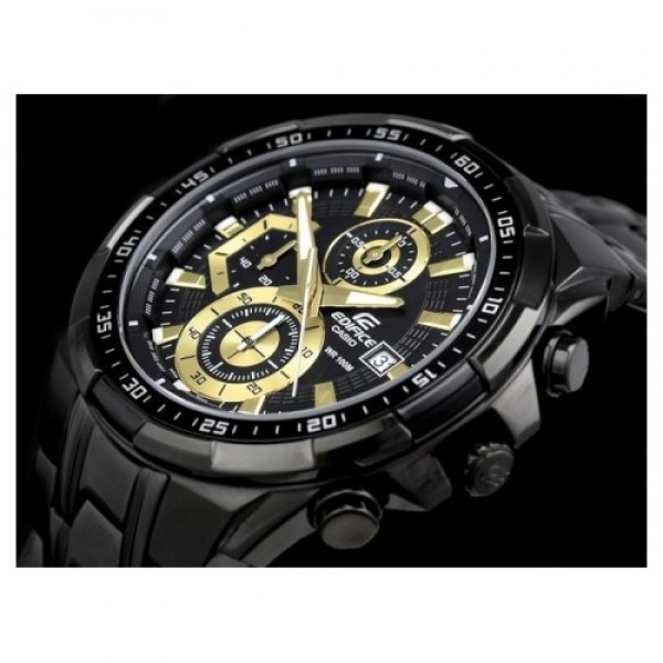 casio edifice black and gold watch